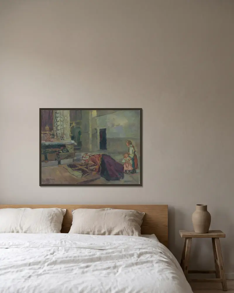 On Good Friday, Gustáv Mallý w ramie na ścianie
