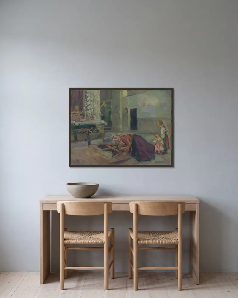 On Good Friday, Gustáv Mallý w ramie na ścianie