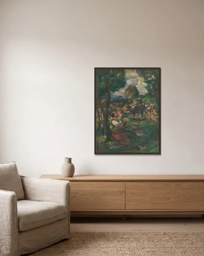 Summer von Gustáv Mallý gerahmt an einer Wand