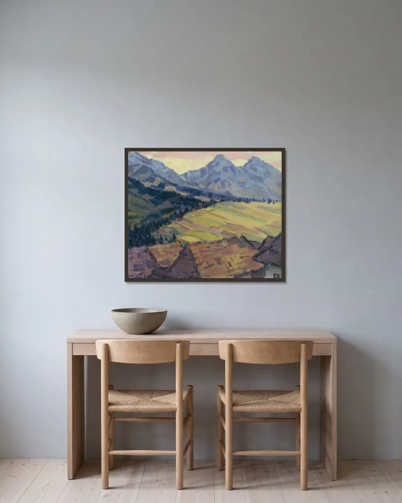 Ždiar Motif av Gustáv Mallý inramad på en vägg