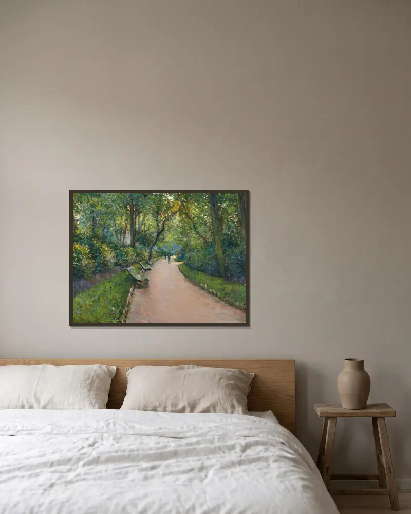 Der Park Monceau von Gustave Caillebotte gerahmt an einer Wand