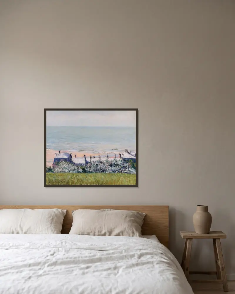 Taken på Hôtel des Roches Noires, Trouville av Gustave Caillebotte inramad på en vägg