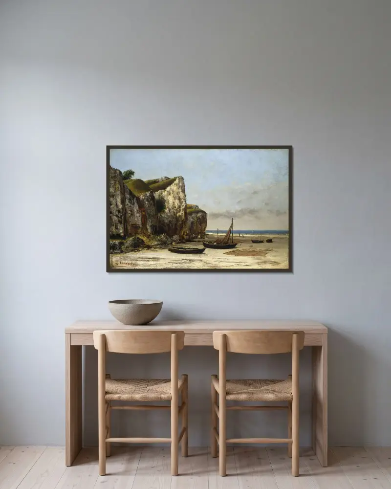 Strand in der Normandie, 1872 von Gustave Courbet gerahmt an einer Wand