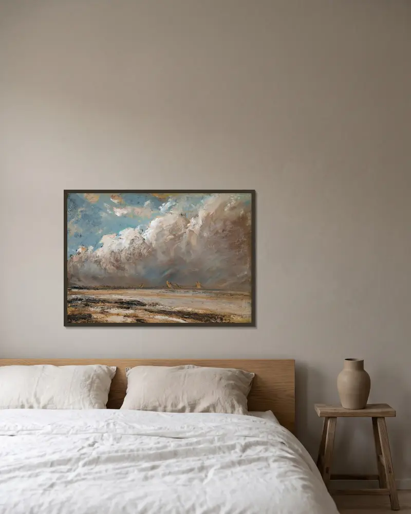 Strand in der Normandie, Nr. 1 von Gustave Courbet gerahmt an einer Wand