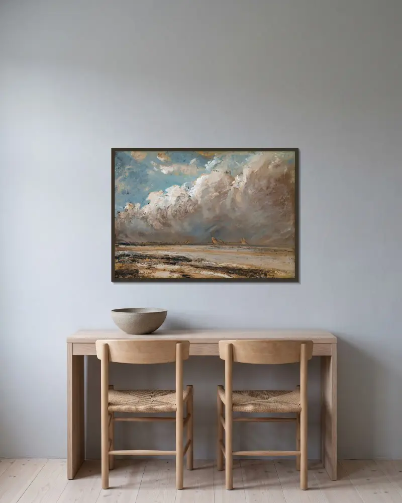 Strand in der Normandie, Nr. 1 von Gustave Courbet gerahmt an einer Wand