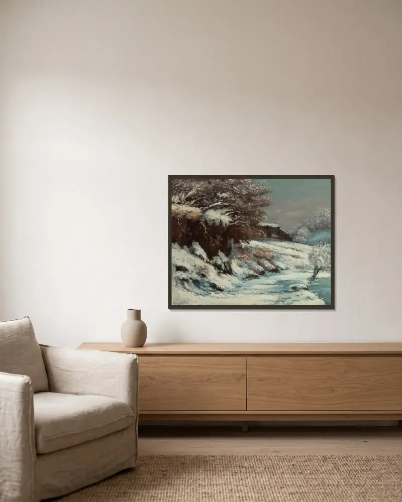 Effet De Neige av Gustave Courbet inramad på en vägg