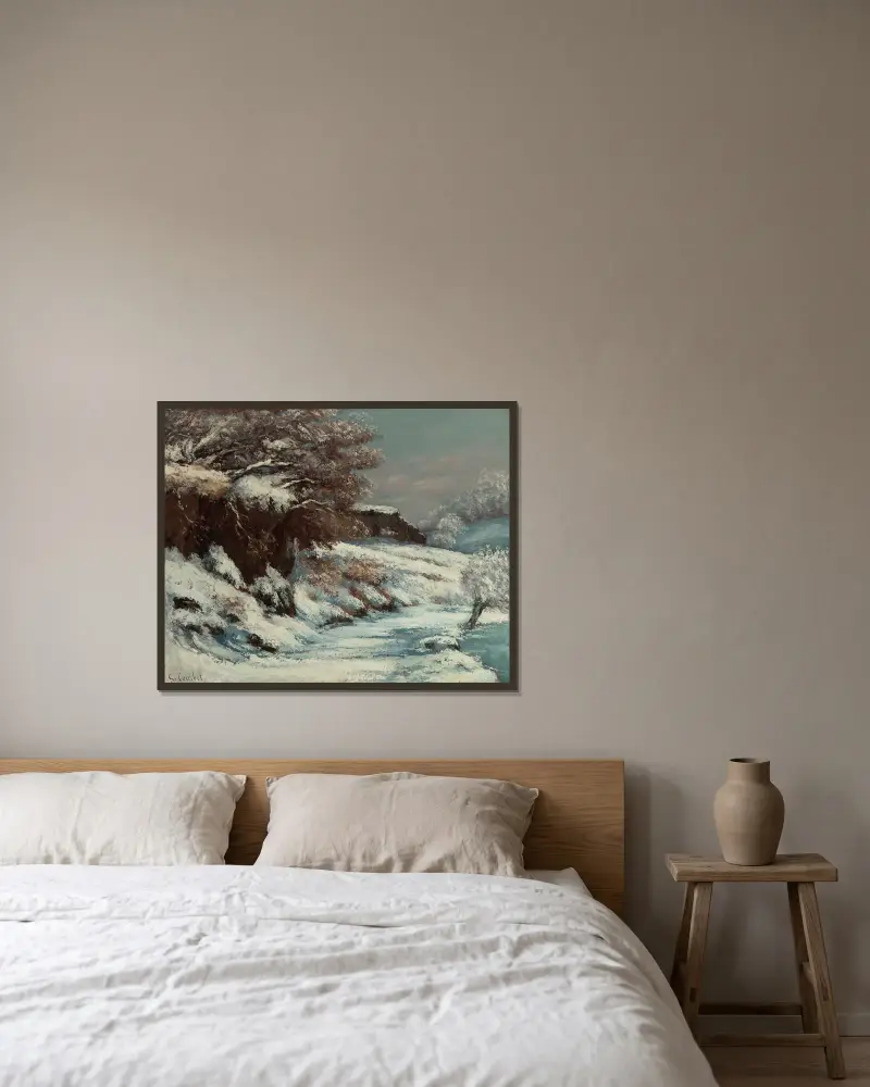 Effet De Neige av Gustave Courbet inramad på en vägg