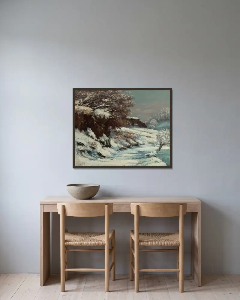 Effet De Neige av Gustave Courbet inramad på en vägg