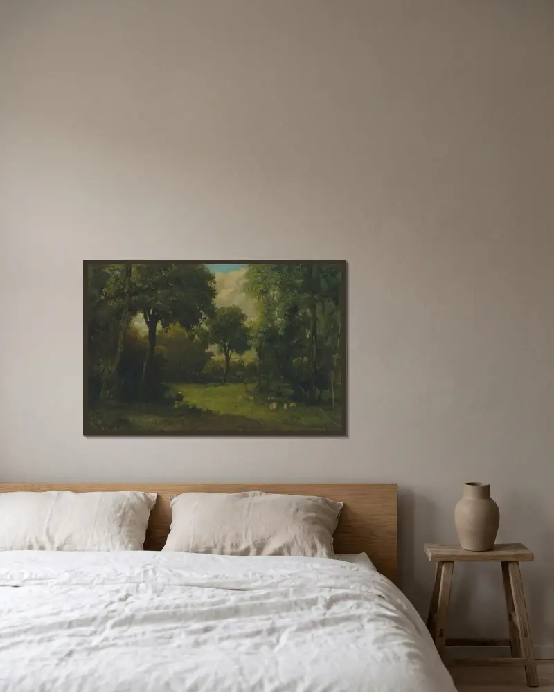 Die Lichtung – Nr. 1 von Gustave Courbet gerahmt an einer Wand