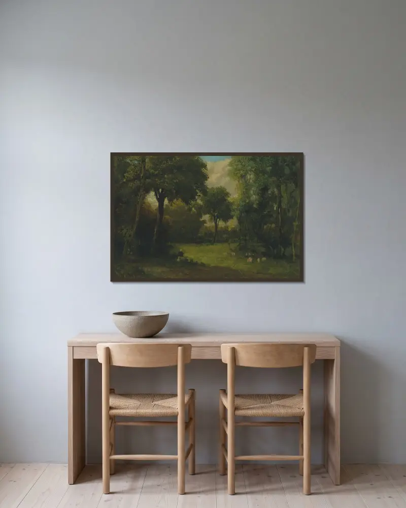 Die Lichtung – Nr. 1 von Gustave Courbet gerahmt an einer Wand