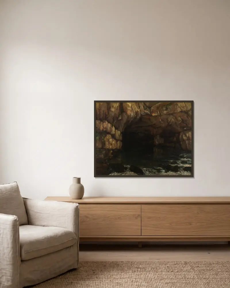 Źródło rzeki Loue, Gustave Courbet w ramie na ścianie
