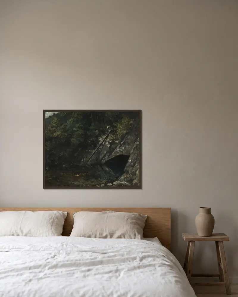 Krajobraz z La Source Bleue, Gustave Courbet w ramie na ścianie