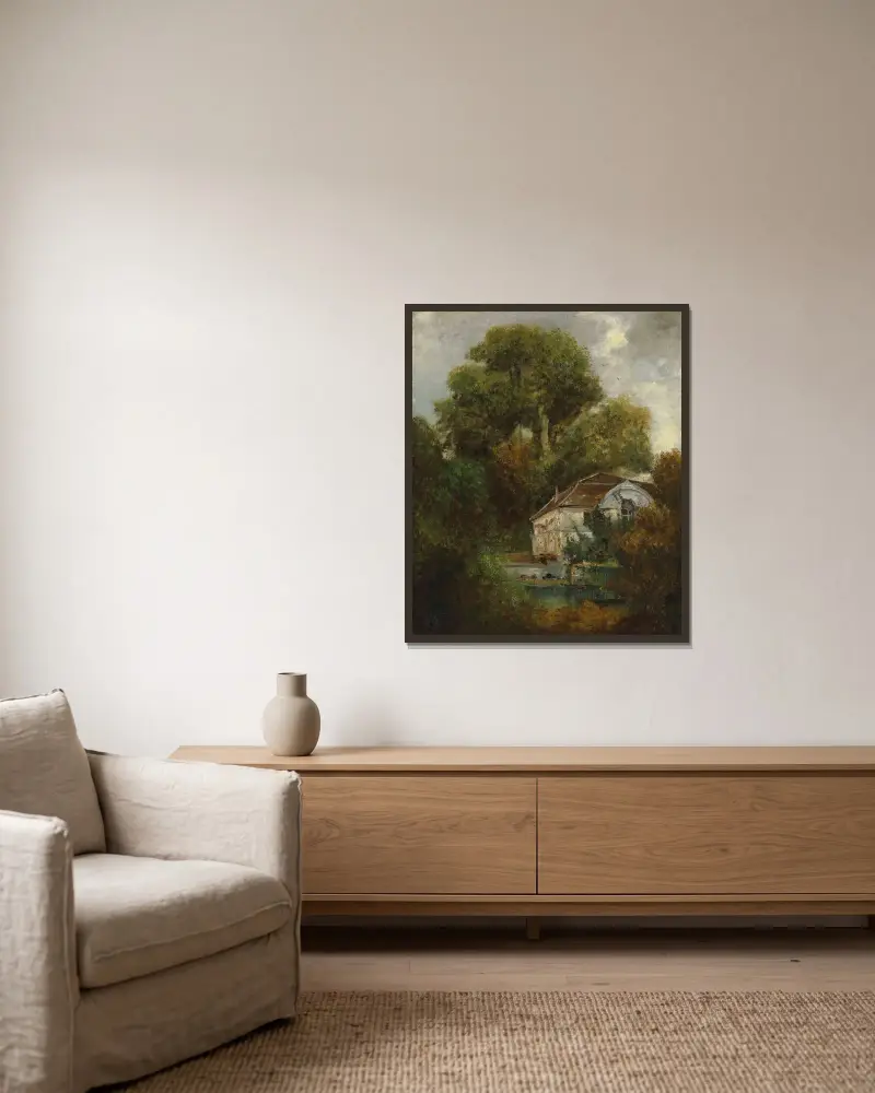 Le Château de Beaulieu; près de Lausanne av Gustave Courbet inramad på en vägg