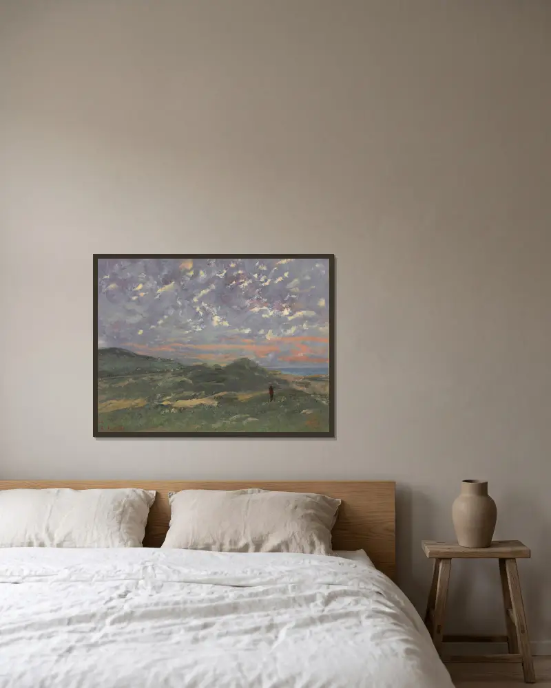 Les Dunes De Deauville av Gustave Courbet inramad på en vägg