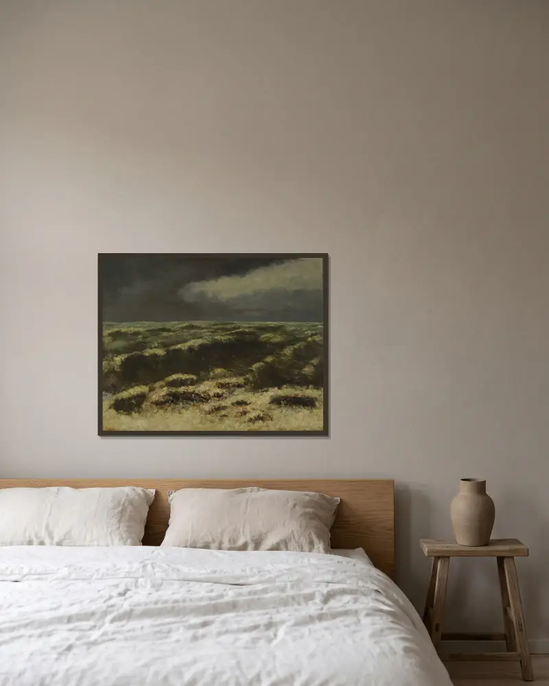 Rozbouřené moře, Gustave Courbet v rámu na stěně