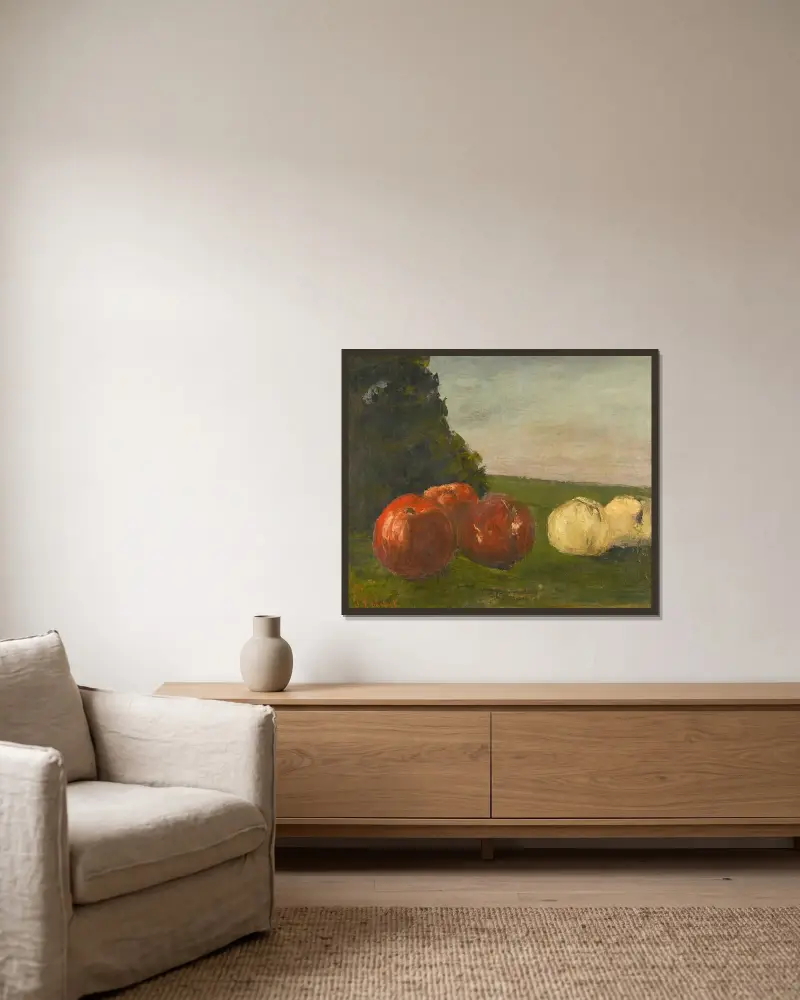 Stillleben von Gustave Courbet gerahmt an einer Wand