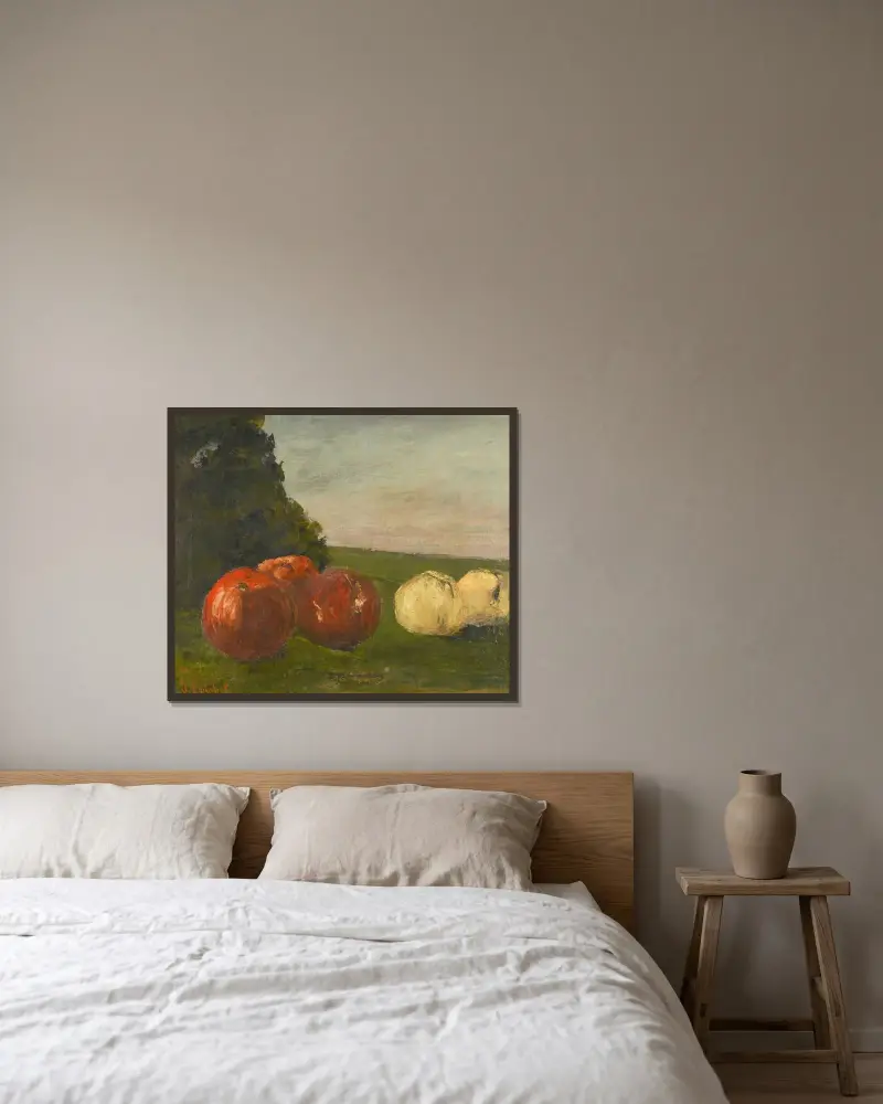 Stillleben von Gustave Courbet gerahmt an einer Wand