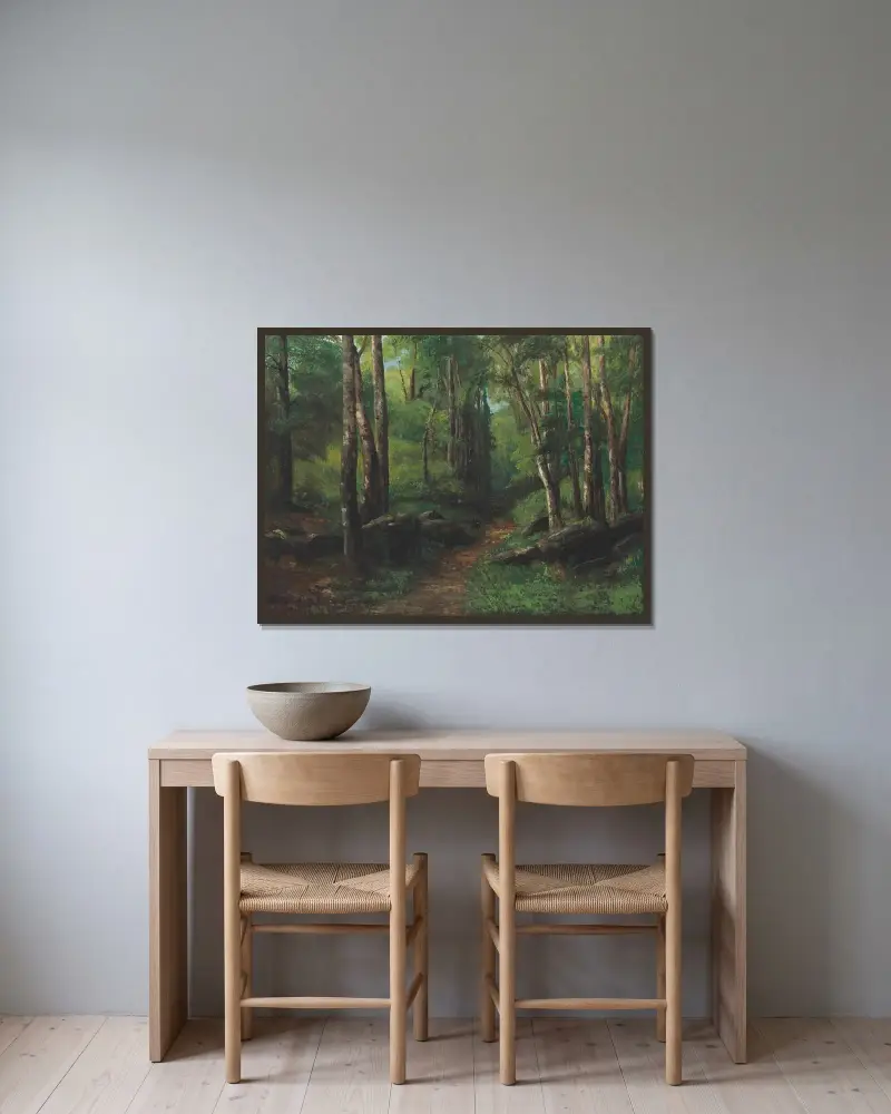 Lesní cesta, Gustave Courbet v rámu na stěně