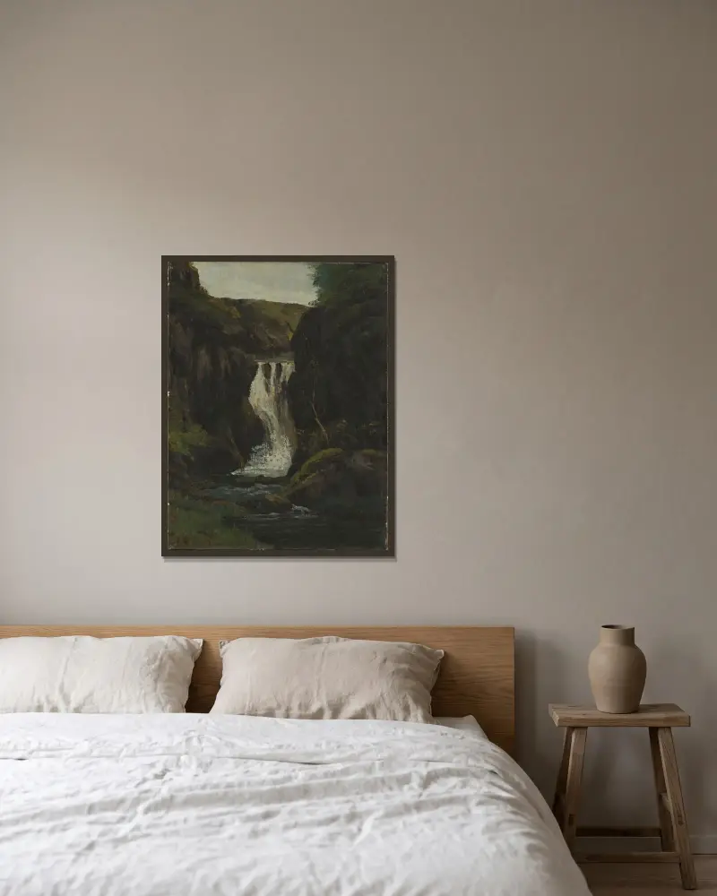 Vodopád, Gustave Courbet v rámu na stěně