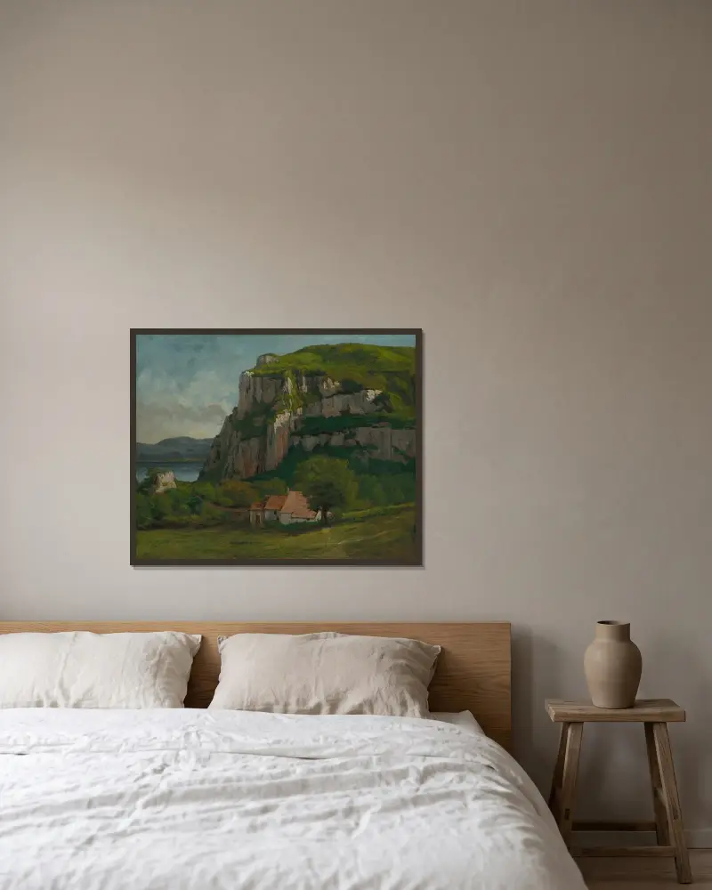 The Rock of Hautepierre av Gustave Courbet inramad på en vägg