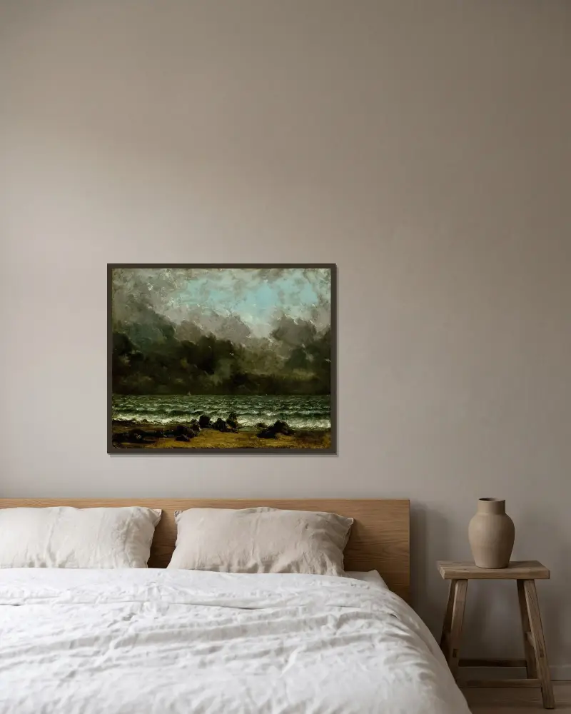The Sea von Gustave Courbet gerahmt an einer Wand