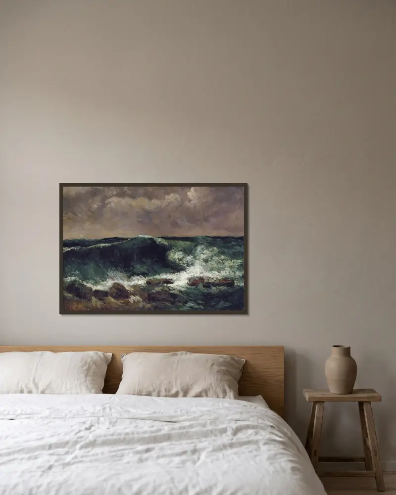 Die Welle, 1869 – Nr. 1 von Gustave Courbet gerahmt an einer Wand