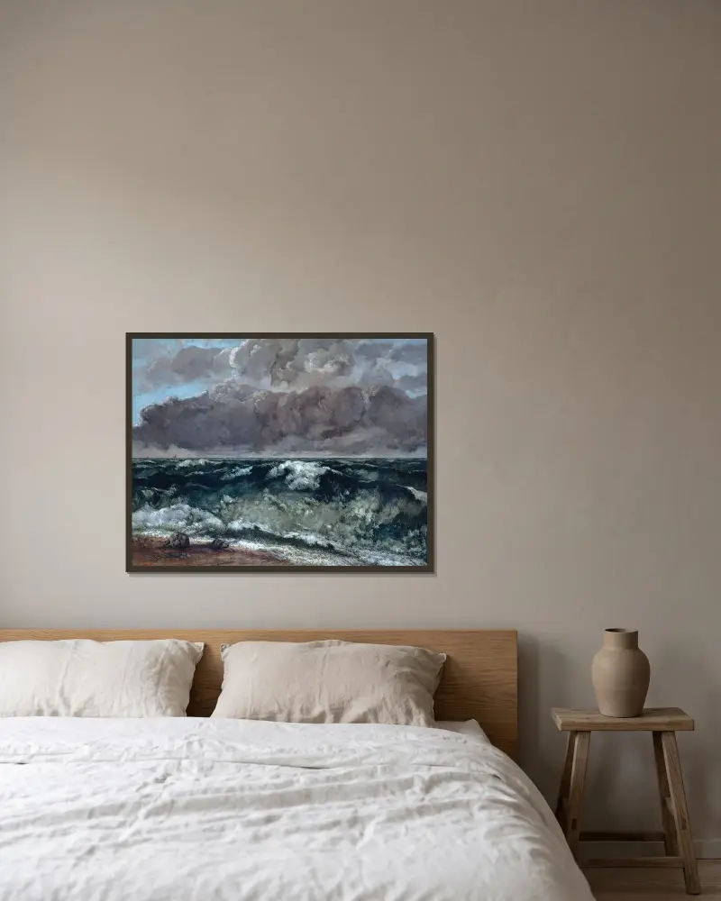 Die Welle, 1869 – Nr. 2 von Gustave Courbet gerahmt an einer Wand