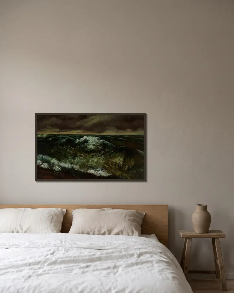 Vlna, – Nr. 1, Gustave Courbet v rámu na stěně