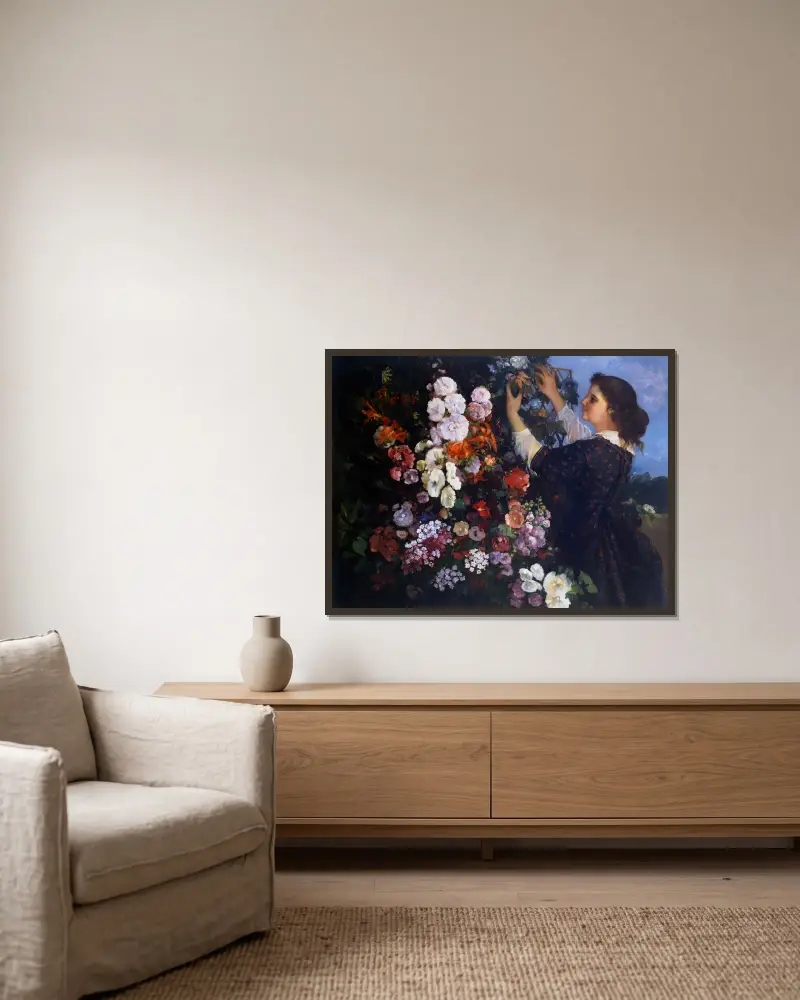 Spalier von Gustave Courbet gerahmt an einer Wand