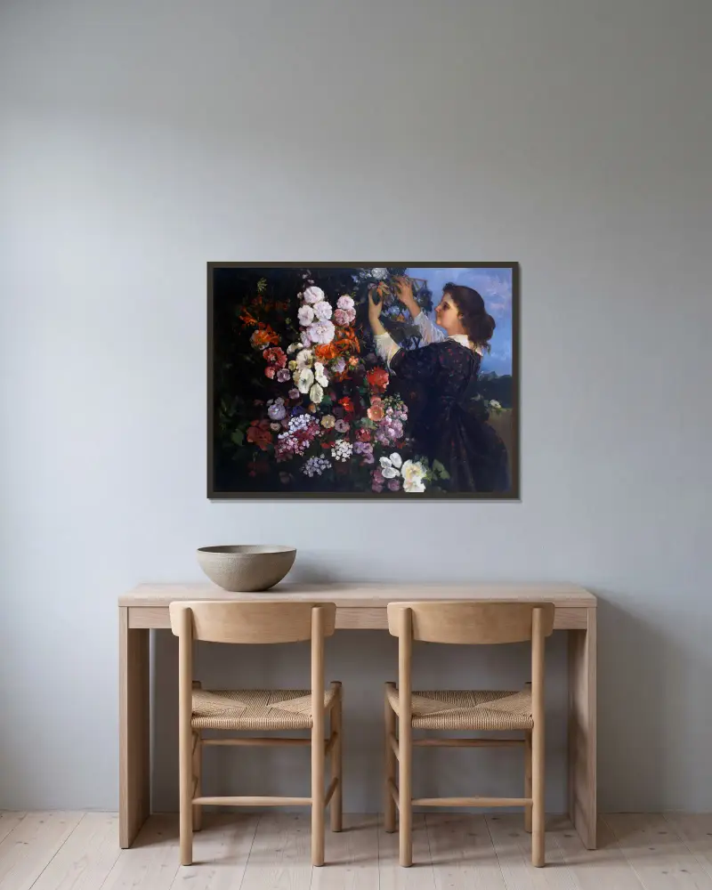 Spalier von Gustave Courbet gerahmt an einer Wand