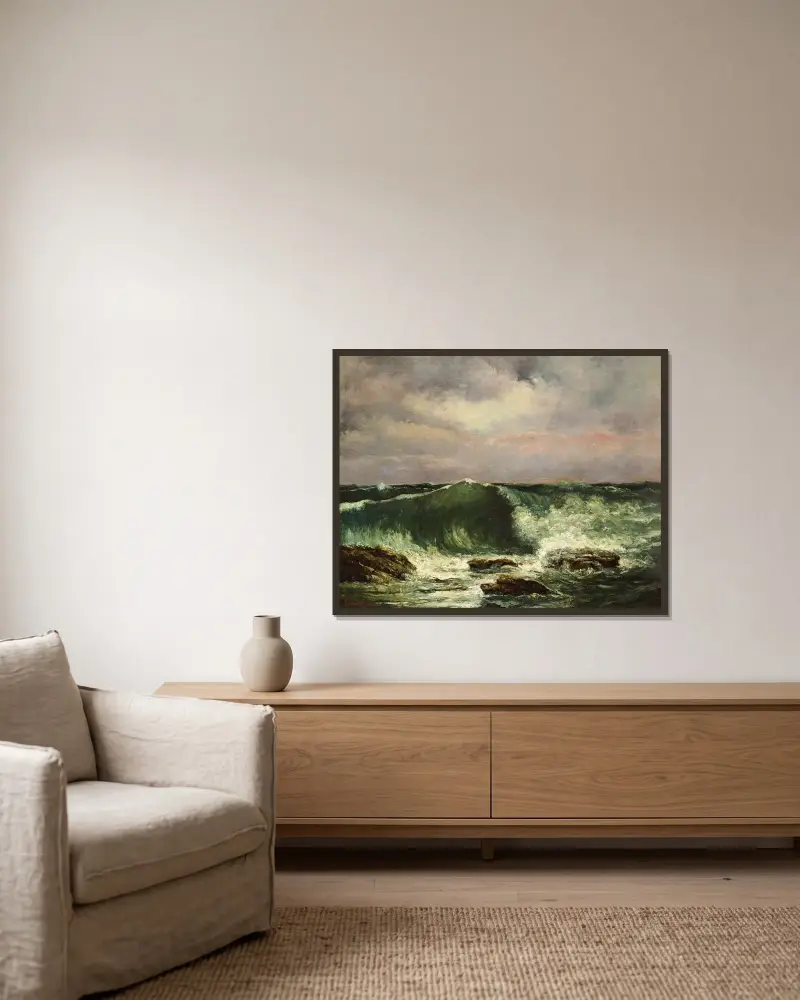 Vlny, Gustave Courbet v rámu na stěně