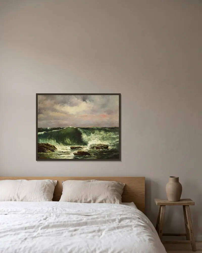 Vlny, Gustave Courbet v rámu na stěně