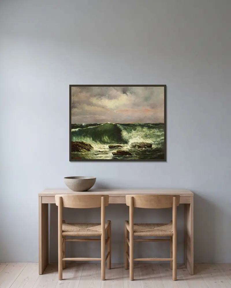 Vlny, Gustave Courbet v rámu na stěně