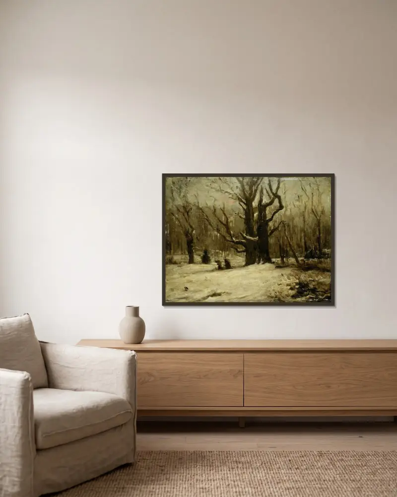 Winterlandschaft von Gustave Courbet gerahmt an einer Wand