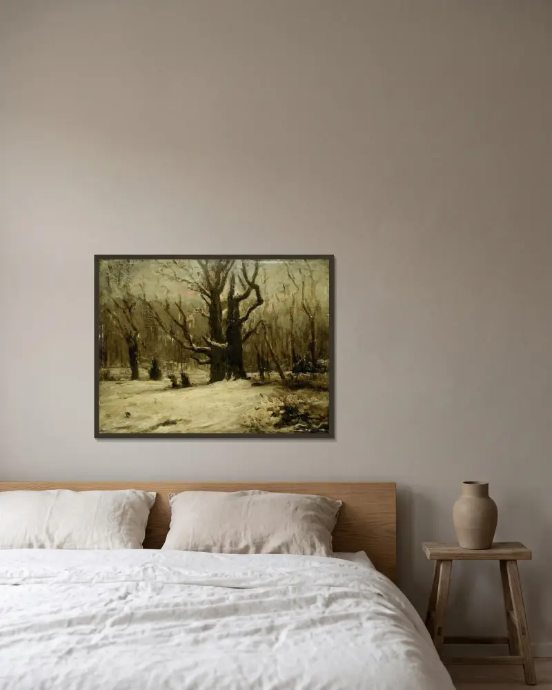 Winterlandschaft von Gustave Courbet gerahmt an einer Wand