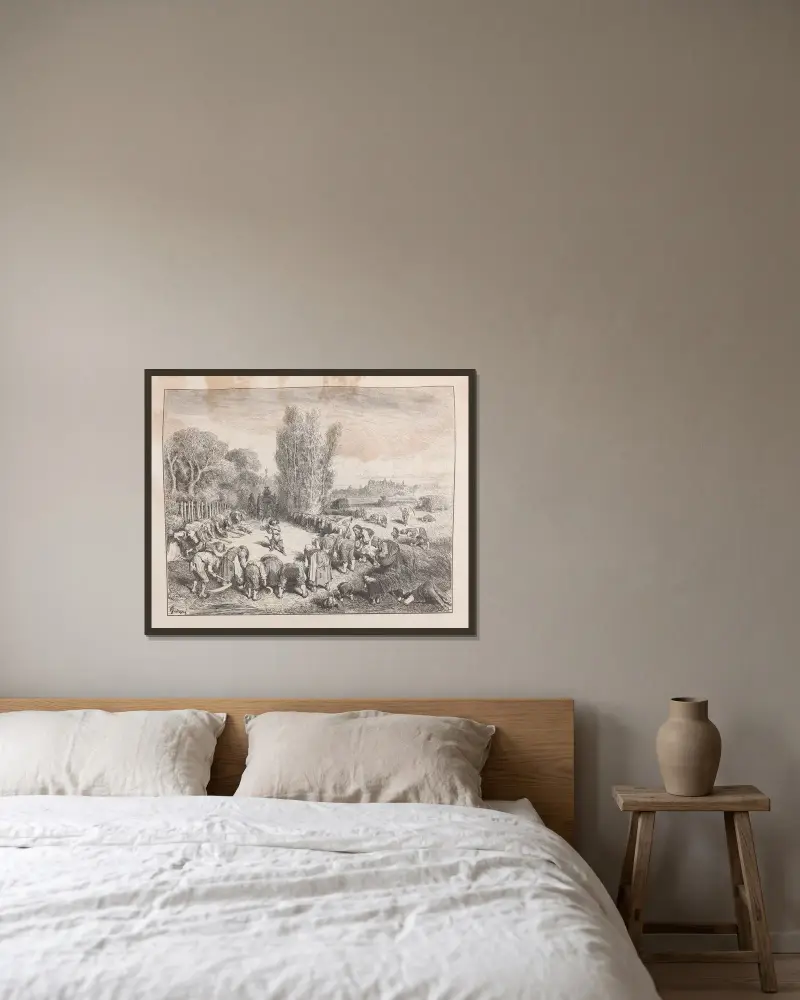 Märchen, Tafel 28 von Gustave Doré gerahmt an einer Wand