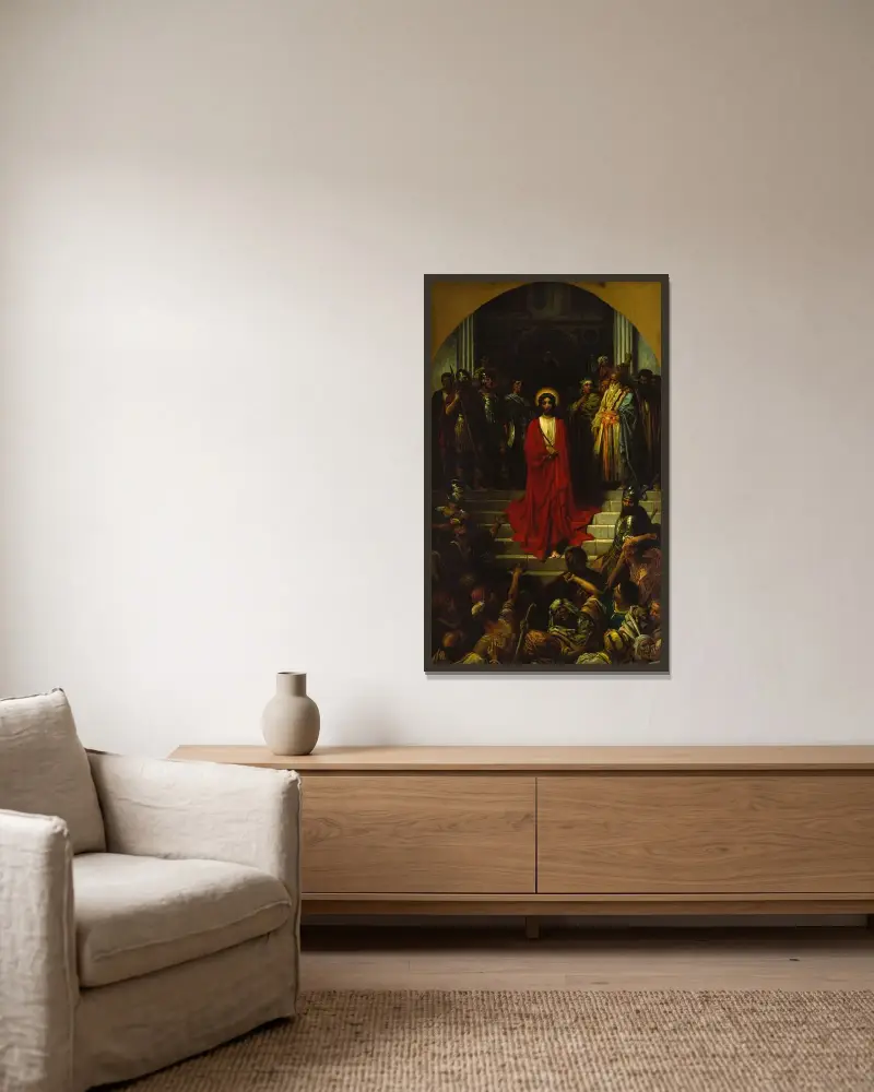 Ecce Homo av Gustave Doré inramad på en vägg