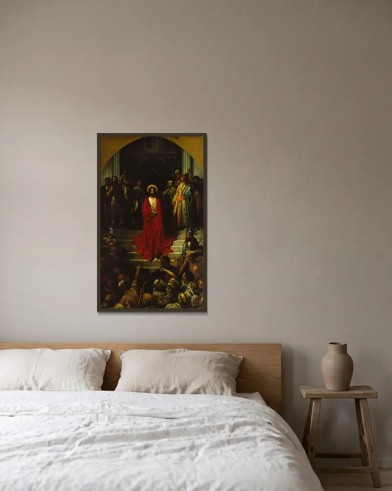 Ecce Homo av Gustave Doré inramad på en vägg