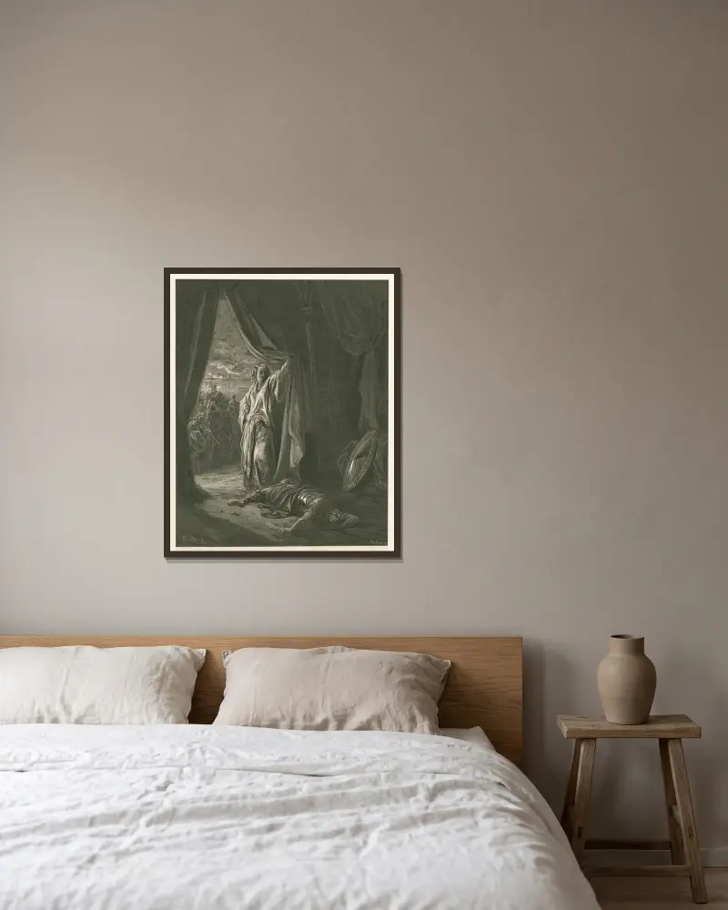 Jael och Sisera av Gustave Doré inramad på en vägg