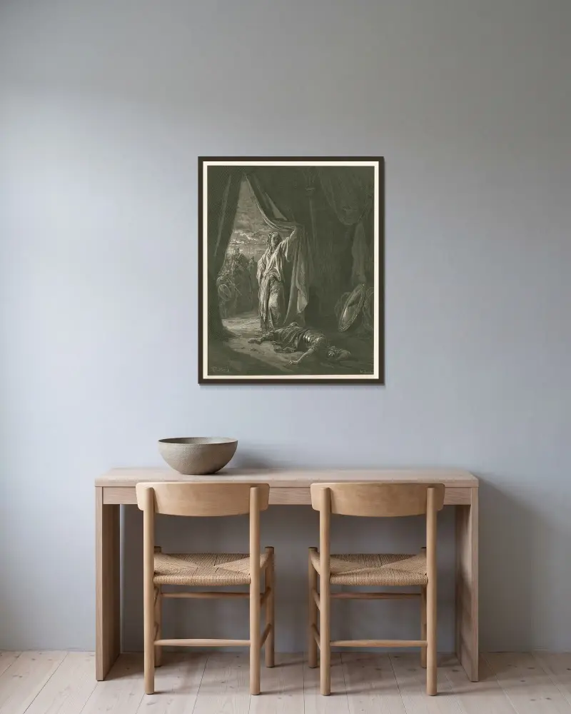Jael och Sisera av Gustave Doré inramad på en vägg