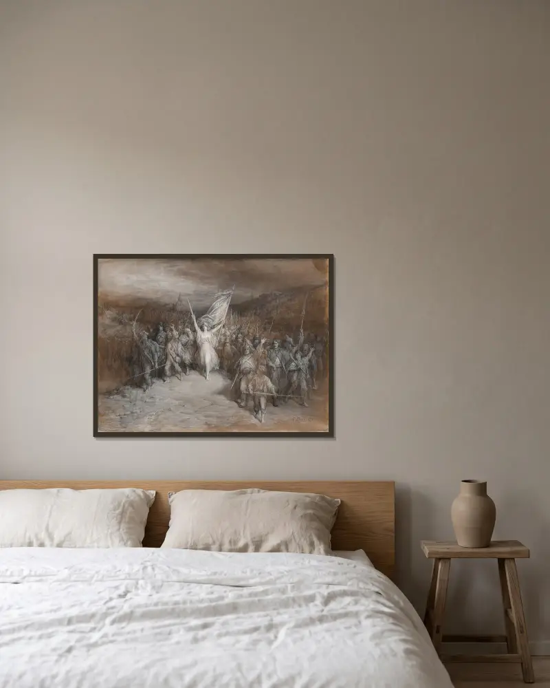 Marseljäsen av Gustave Doré inramad på en vägg