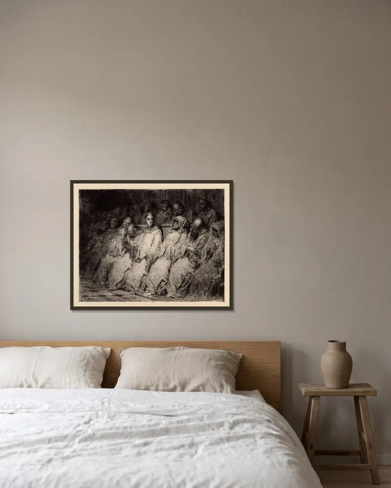 Novisen av Gustave Doré inramad på en vägg