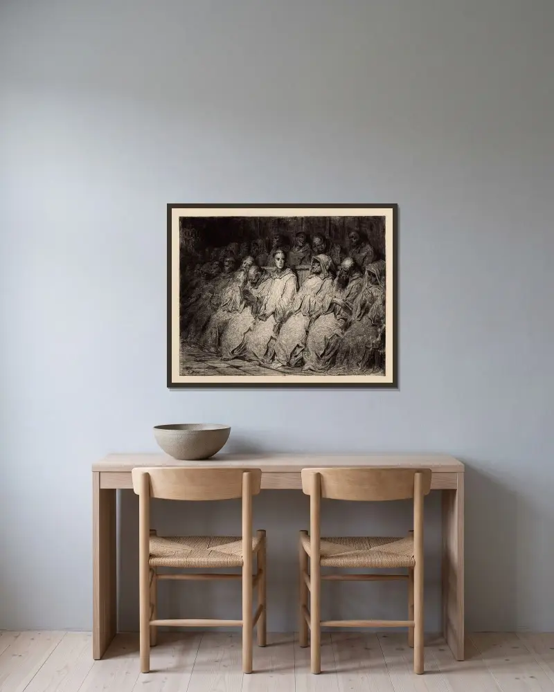 Novisen av Gustave Doré inramad på en vägg