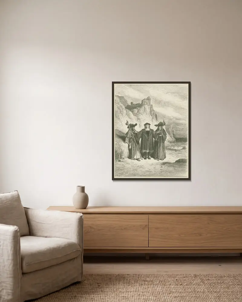 Ostronet och parterna av Gustave Doré inramad på en vägg