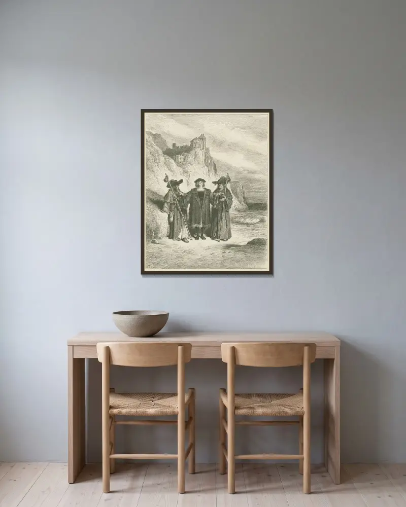 Ostronet och parterna av Gustave Doré inramad på en vägg