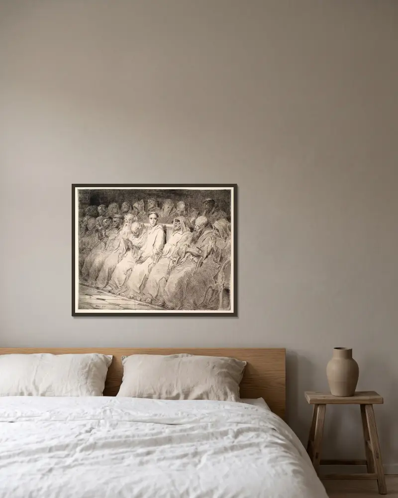 Neofyt, 6:e staten av Gustave Doré inramad på en vägg