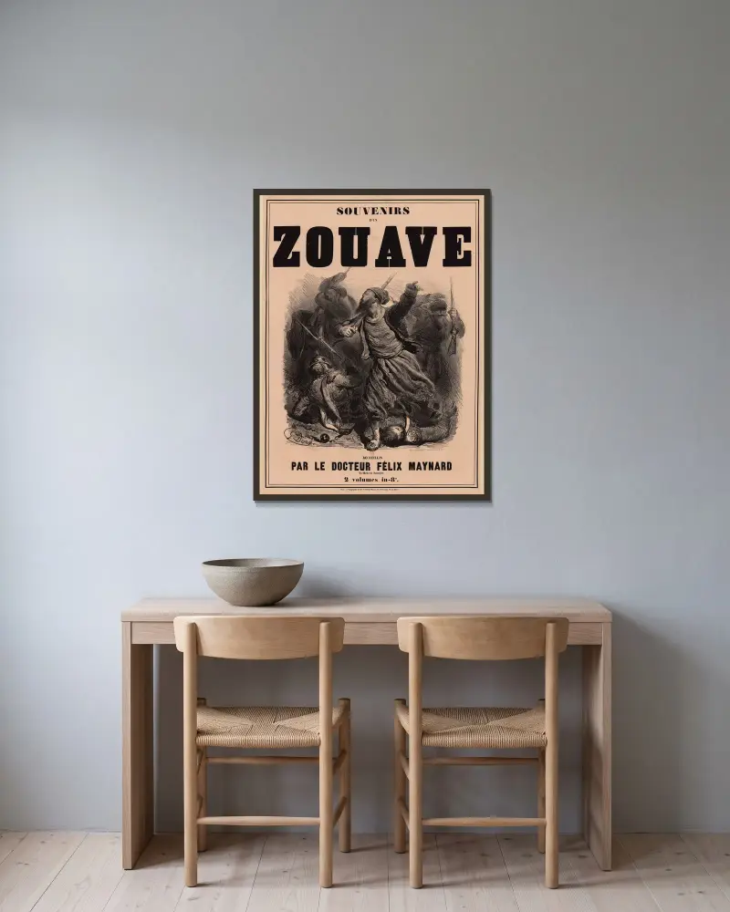Souvenirs d’un zouave av Gustave Doré inramad på en vägg