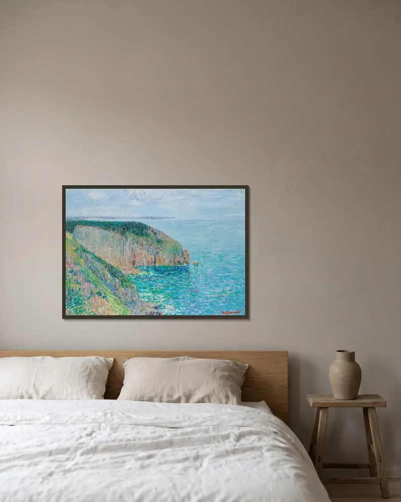 Klippor av Gustave Loiseau inramad på en vägg