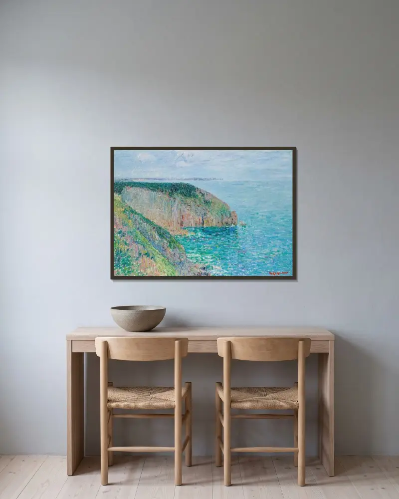 Klippor av Gustave Loiseau inramad på en vägg