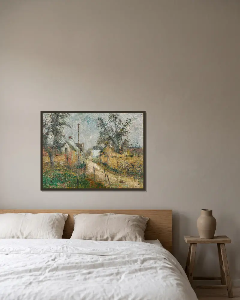 Ferme en Normandie av Gustave Loiseau inramad på en vägg